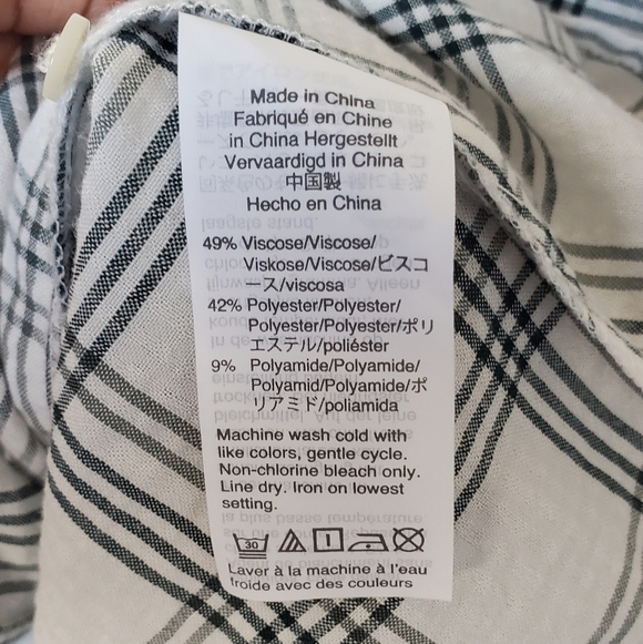 Madewell Plaid Ruffle-Yoke Shirtdress Windowpane NWOT - Picture 7 of 12